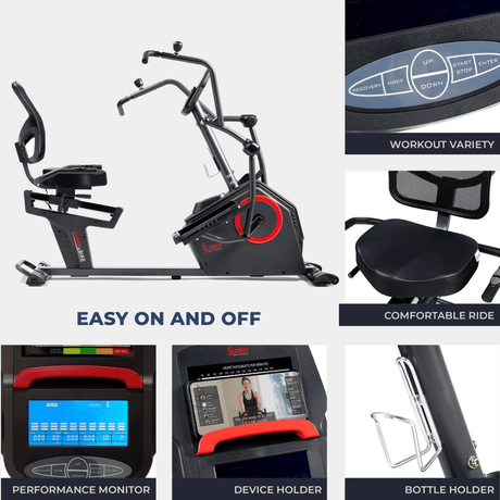 Sunny Health & Fitness Smart Recumbent Cross Trainer Elliptical Exercise Bike – SF - RB4886 SMART - Ezonesglobal - Buy at Wine Coolers Online