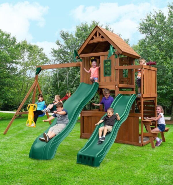Swing - N - Slide Knightsbridge Deluxe Wooden Outdoor Swing Set - Ezonesglobal - Buy at Wine Coolers Online