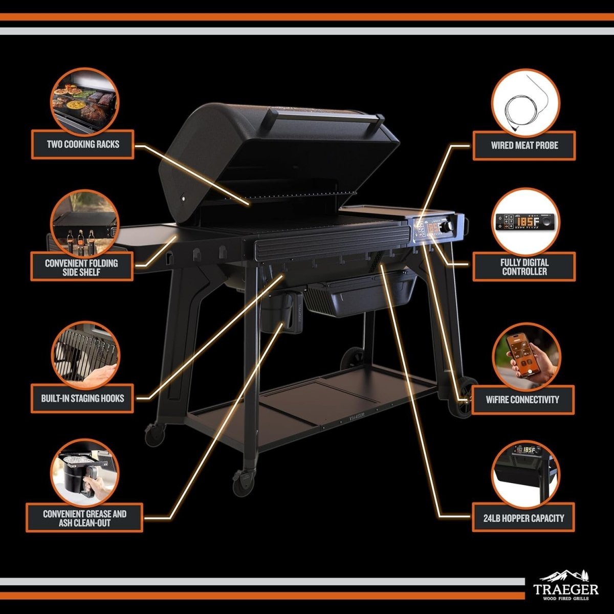 Traeger Woodridge Pro Pellet Grill - Ezonesglobal - Buy at Wine Coolers Online