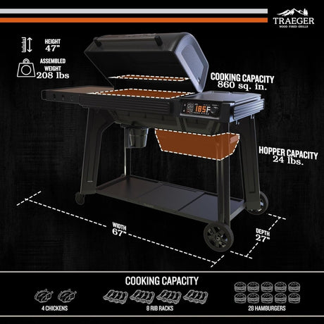 Traeger Woodridge Pro Pellet Grill - Ezonesglobal - Buy at Wine Coolers Online