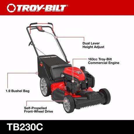 Troy - Bilt 21 in. 163cc 3 - in - 1 FWD Self Propelled Gas Mower - Ezonesglobal - Buy at Wine Coolers Online