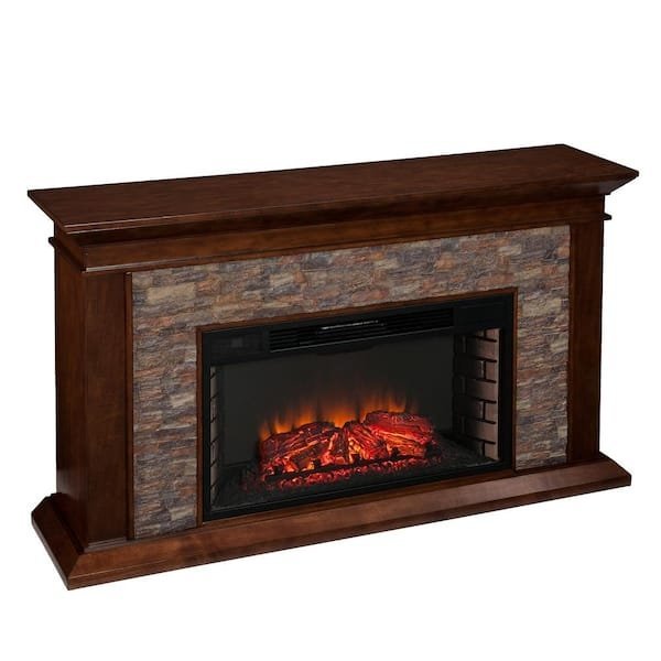 Unbranded Null Ithaca 60 In. W Simulated Stone Electric Fireplace - Ezonesglobal - Buy at Wine Coolers Online