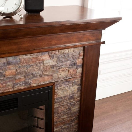 Unbranded Null Ithaca 60 In. W Simulated Stone Electric Fireplace - Ezonesglobal - Buy at Wine Coolers Online