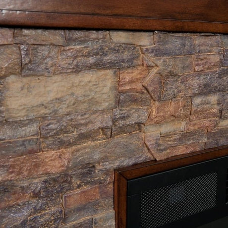 Unbranded Null Ithaca 60 In. W Simulated Stone Electric Fireplace - Ezonesglobal - Buy at Wine Coolers Online