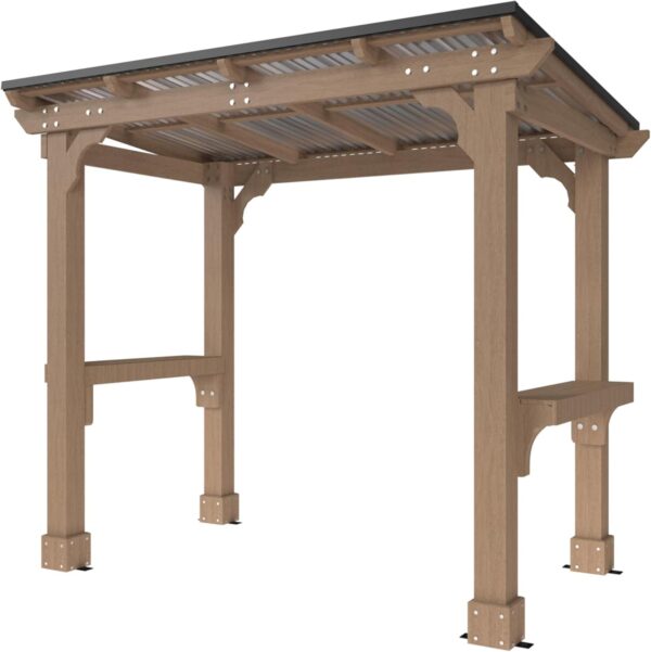 Veikous D Wooden Grill Gazebo Outdoor with Steel Roof - Ezonesglobal - Buy at Wine Coolers Online