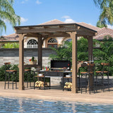 Veikous D Wooden Grill Gazebo Outdoor with Steel Roof - Ezonesglobal - Buy at Wine Coolers Online