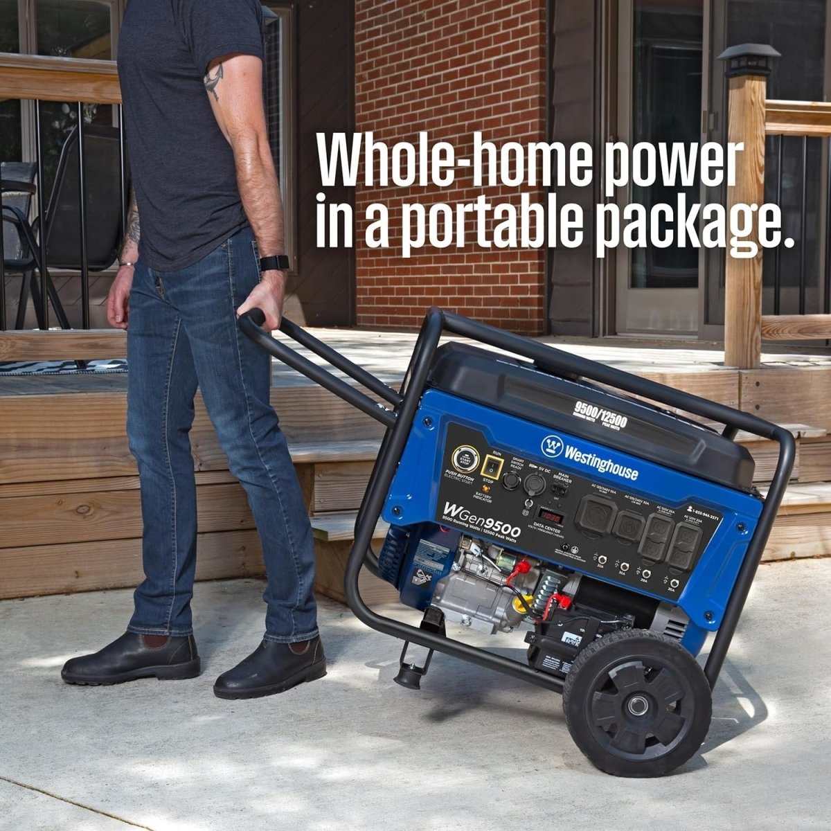Westinghouse 9500 Peak Watt Home Backup Portable Gas Powered Generator - Ezonesglobal - Buy at Wine Coolers Online