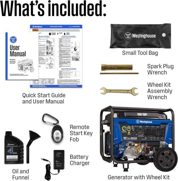 Westinghouse 9500 Peak Watt Home Backup Portable Gas Powered Generator - Ezonesglobal - Buy at Wine Coolers Online