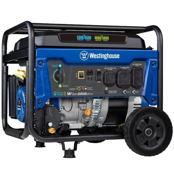 Westinghouse WGen5300DFcv – 5300 Watt Dual - Fuel Portable Generator w/ RV Outlet & CO Sensor (49 - State) - Ezonesglobal - Buy at Wine Coolers Online