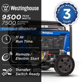 Westinghouse WGen7500c 9500 Peak Watt Portable Generator - Ezonesglobal - Buy at Wine Coolers Online