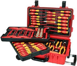 Wiha 32800 Insulated Tool Set with Screwdrivers, Nut Drivers, Pliers, Cutters, Ruler, Knife and Sockets in Rolling Tool Case, 10,000 Volt Tested and 1000 Volt Rated, 80 - Piece Set - Ezonesglobal - Buy at Wine Coolers Online