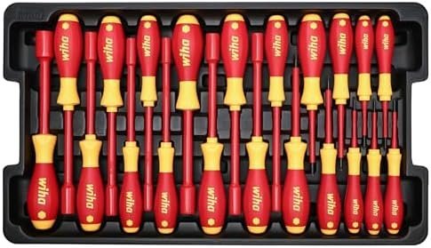 Wiha 32800 Insulated Tool Set with Screwdrivers, Nut Drivers, Pliers, Cutters, Ruler, Knife and Sockets in Rolling Tool Case, 10,000 Volt Tested and 1000 Volt Rated, 80 - Piece Set - Ezonesglobal - Buy at Wine Coolers Online