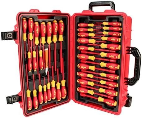 Wiha 32800 Insulated Tool Set with Screwdrivers, Nut Drivers, Pliers, Cutters, Ruler, Knife and Sockets in Rolling Tool Case, 10,000 Volt Tested and 1000 Volt Rated, 80 - Piece Set - Ezonesglobal - Buy at Wine Coolers Online