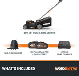 WORX Nitro 40V 16″ Cordless Lawn Mower w/Brushless Motor 2.0 & Intellicut - Ezonesglobal - Buy at Wine Coolers Online