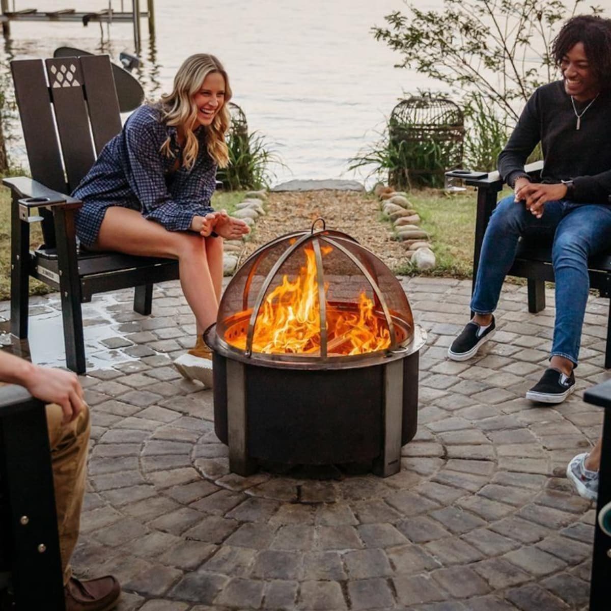 X Series 28 Inch Round Corten Steel Wood - Burning Fire Pit in Stainless Steel by Breeo - Ezonesglobal - Buy at Wine Coolers Online