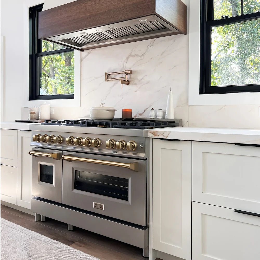 ZLINE Autograph Edition 48″ 6.0 cu. ft. Dual Fuel Range with Gas Stove and Electric Oven Stainless Steel Accents - Ezonesglobal - Buy at Wine Coolers Online