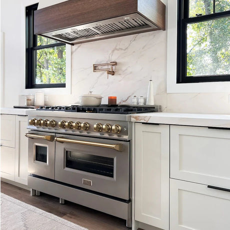 ZLINE Autograph Edition 48″ 6.0 cu. ft. Dual Fuel Range with Gas Stove and Electric Oven Stainless Steel Accents - Ezonesglobal - Buy at Wine Coolers Online