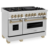ZLINE Autograph Edition 48″ 6.0 cu. ft. Dual Fuel Range with Gas Stove and Electric Oven Stainless Steel Accents - Ezonesglobal - Buy at Wine Coolers Online