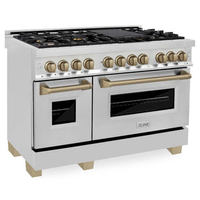 ZLINE Autograph Edition 48″ 6.0 cu. ft. Dual Fuel Range with Gas Stove and Electric Oven Stainless Steel Accents - Ezonesglobal - Buy at Wine Coolers Online