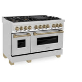 ZLINE Autograph Edition 48″ 6.0 cu. ft. Dual Fuel Range with Gas Stove and Electric Oven Stainless Steel Accents - Ezonesglobal - Buy at Wine Coolers Online
