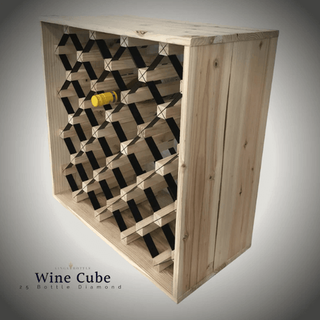 25 Bottle Diamond Cube Wine Rack WCD25N18T - Kings Bottle - Buy at Wine Coolers Online