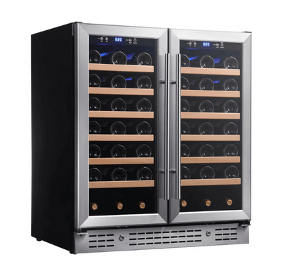30 - inch Dual Zone Wine Cooler with Low - E Glass Door KBU165W2 - Kings Bottle - Buy at Wine Coolers Online