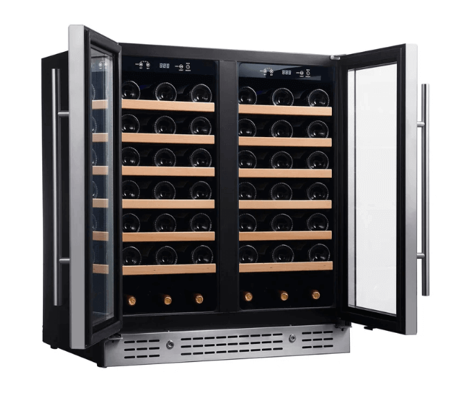 30 - inch Dual Zone Wine Cooler with Low - E Glass Door KBU165W2 - Kings Bottle - Buy at Wine Coolers Online