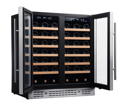 30 - inch Dual Zone Wine Cooler with Low - E Glass Door KBU165W2 - Kings Bottle - Buy at Wine Coolers Online