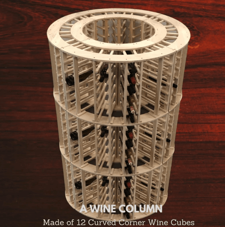 4 - Column 24 - Bottle Curved Corner Wine Cube WCC24N18T - Kings Bottle - Buy at Wine Coolers Online