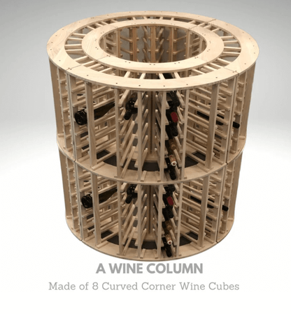4 - Column 24 - Bottle Curved Corner Wine Cube WCC24N18T - Kings Bottle - Buy at Wine Coolers Online