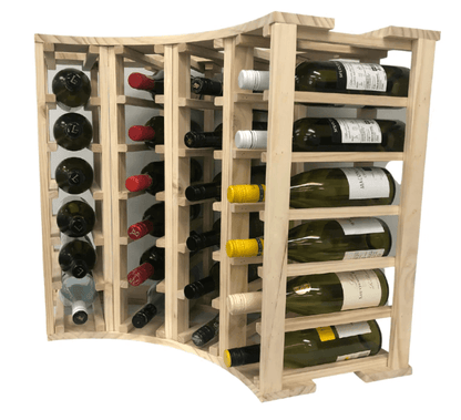4 - Column 24 - Bottle Curved Corner Wine Cube WCC24N18T - Kings Bottle - Buy at Wine Coolers Online