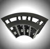 4 - Column 24 - Bottle Curved Corner Wine Cube WCC24N18T - Kings Bottle - Buy at Wine Coolers Online