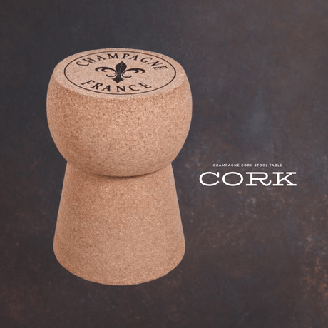 Champagne Cork Stool Cork Table - Kings Bottle - Buy at Wine Coolers Online