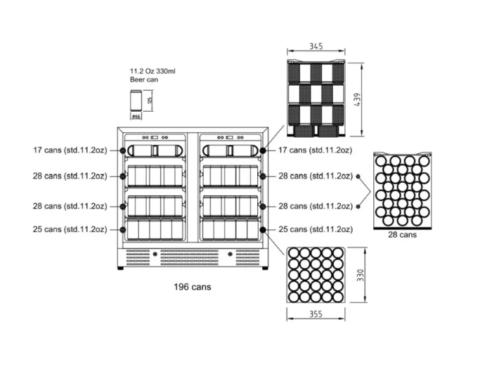 Dual Zone Beverage Cooler 36 Inch KBU190B2 - Kings Bottle - Buy at Wine Coolers Online