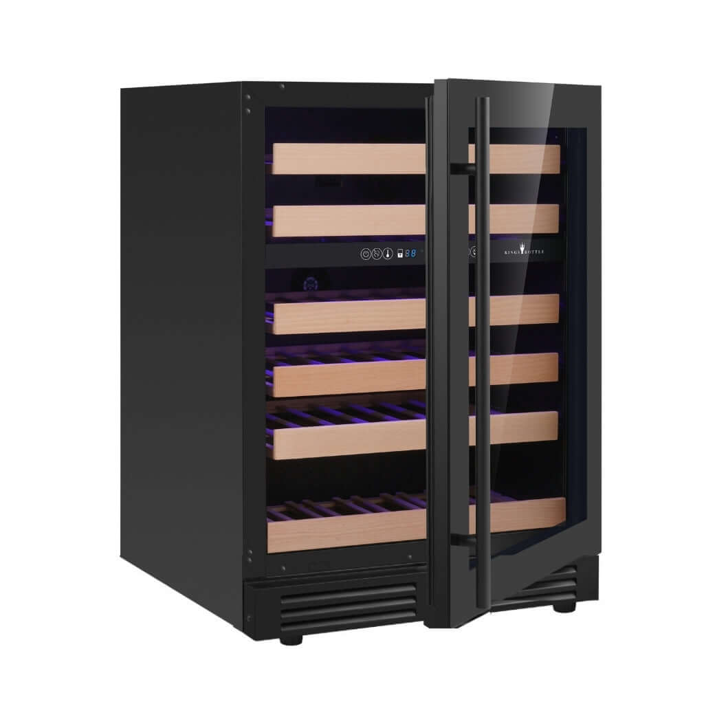 Kings Bottle 24 - Inch Dual Zone Under Counter Wine Cooler with Low - E Glass KBU145DX - Kings Bottle - Buy at Wine Coolers Online