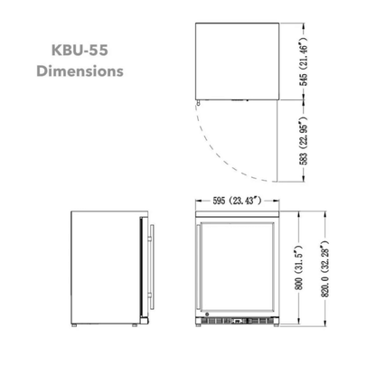 Kings Bottle 24 - Inch Outdoor Beverage Refrigerator with Solid Stainless Steel Door KBU55ASD - Kings Bottle - Buy at Wine Coolers Online