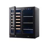Kings Bottle 30" Combination Beer and Wine Cooler with Low - E Glass Door KBU165BW - BLK - Kings Bottle - Buy at Wine Coolers Online