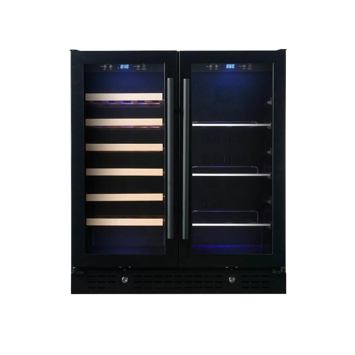 Kings Bottle 30" Combination Beer and Wine Cooler with Low - E Glass Door KBU165BW - SS - Kings Bottle - Buy at Wine Coolers Online