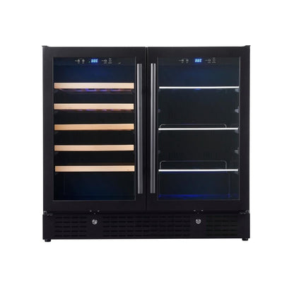 Kings Bottle 36" Beer and Wine Cooler Combination with Low - E Glass Door KBU190BW - SS - Kings Bottle - Buy at Wine Coolers Online