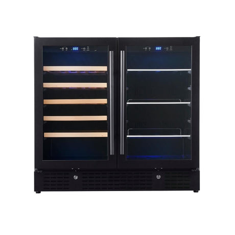 Kings Bottle 36" Beer and Wine Cooler Combination with Low - E Glass Door KBU190BW - SS - Kings Bottle - Buy at Wine Coolers Online