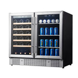 Kings Bottle 36" Beer and Wine Cooler Combination with Low - E Glass Door KBU190BW - SS - Kings Bottle - Buy at Wine Coolers Online