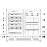 Kings Bottle 36" Beer and Wine Cooler Combination with Low - E Glass Door KBU190BW - SS - Kings Bottle - Buy at Wine Coolers Online