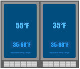 Kings Bottle 36" Beer and Wine Cooler Combination with Low - E Glass Door KBU190BW - SS - Kings Bottle - Buy at Wine Coolers Online