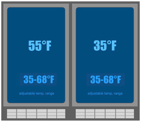 Kings Bottle 36" Beer and Wine Cooler Combination with Low - E Glass Door KBU190BW - SS - Kings Bottle - Buy at Wine Coolers Online