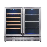 Kings Bottle 36" Beer and Wine Cooler Combination with Low - E Glass Door KBU190BW - SS - Kings Bottle - Buy at Wine Coolers Online