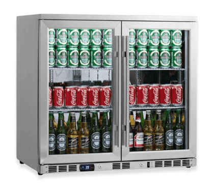 Kings Bottle 36 - Inch Heating Glass Dual Door Built In Beverage Fridge KBU56M - Kings Bottle - Buy at Wine Coolers Online