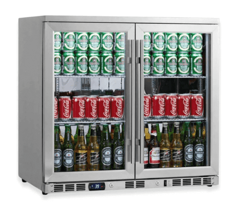 Kings Bottle 36 - Inch Heating Glass Dual Door Built In Beverage Fridge KBU56M - Kings Bottle - Buy at Wine Coolers Online