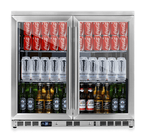 Kings Bottle 36 - Inch Heating Glass Dual Door Built In Beverage Fridge KBU56M - Kings Bottle - Buy at Wine Coolers Online
