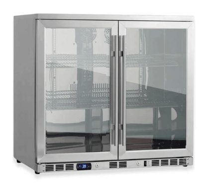 Kings Bottle 36 - Inch Heating Glass Dual Door Built In Beverage Fridge KBU56M - Kings Bottle - Buy at Wine Coolers Online