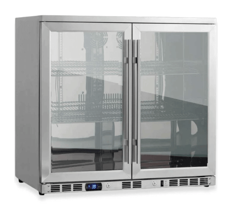 Kings Bottle 36 - Inch Heating Glass Dual Door Built In Beverage Fridge KBU56M - Kings Bottle - Buy at Wine Coolers Online